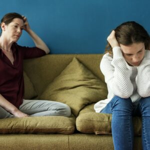 Mother and teenage daughter having an arguument